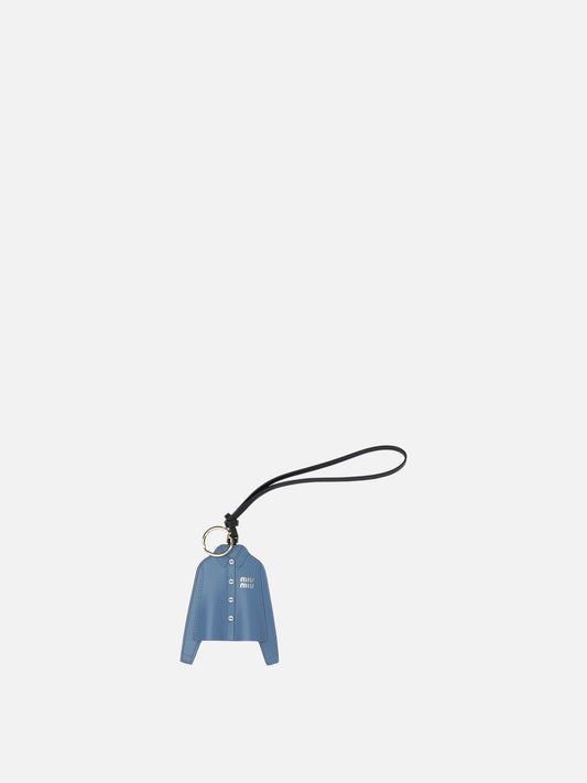 Miu Miu Trick leather keychain 24368033_UNI Light blue 1