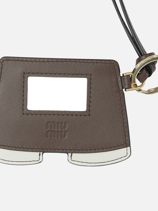 Miu Miu Trick leather keychain 20149608_UNI Brown 2