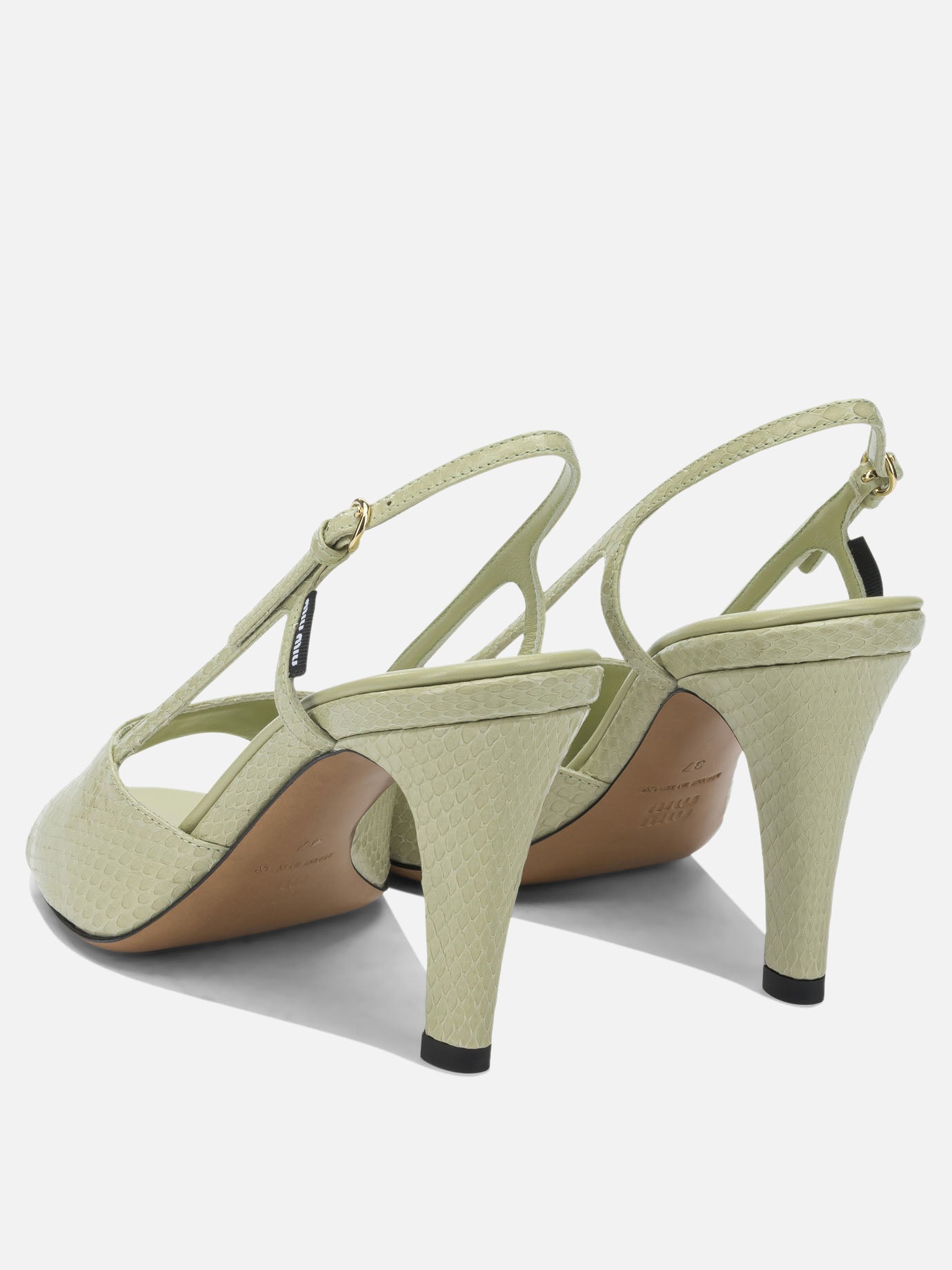 Slingbacks 100% homalopsis buccata  Green - Miu Miu Women | PDP | VIETTI Online Store | Zoom-Modal_4
