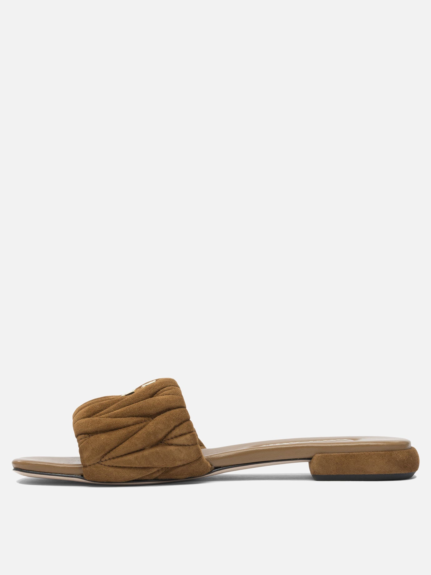 Flat sandals 100 % calf leather  Brown - Miu Miu Women | PDP | VIETTI Online Store | Zoom-Modal_3
