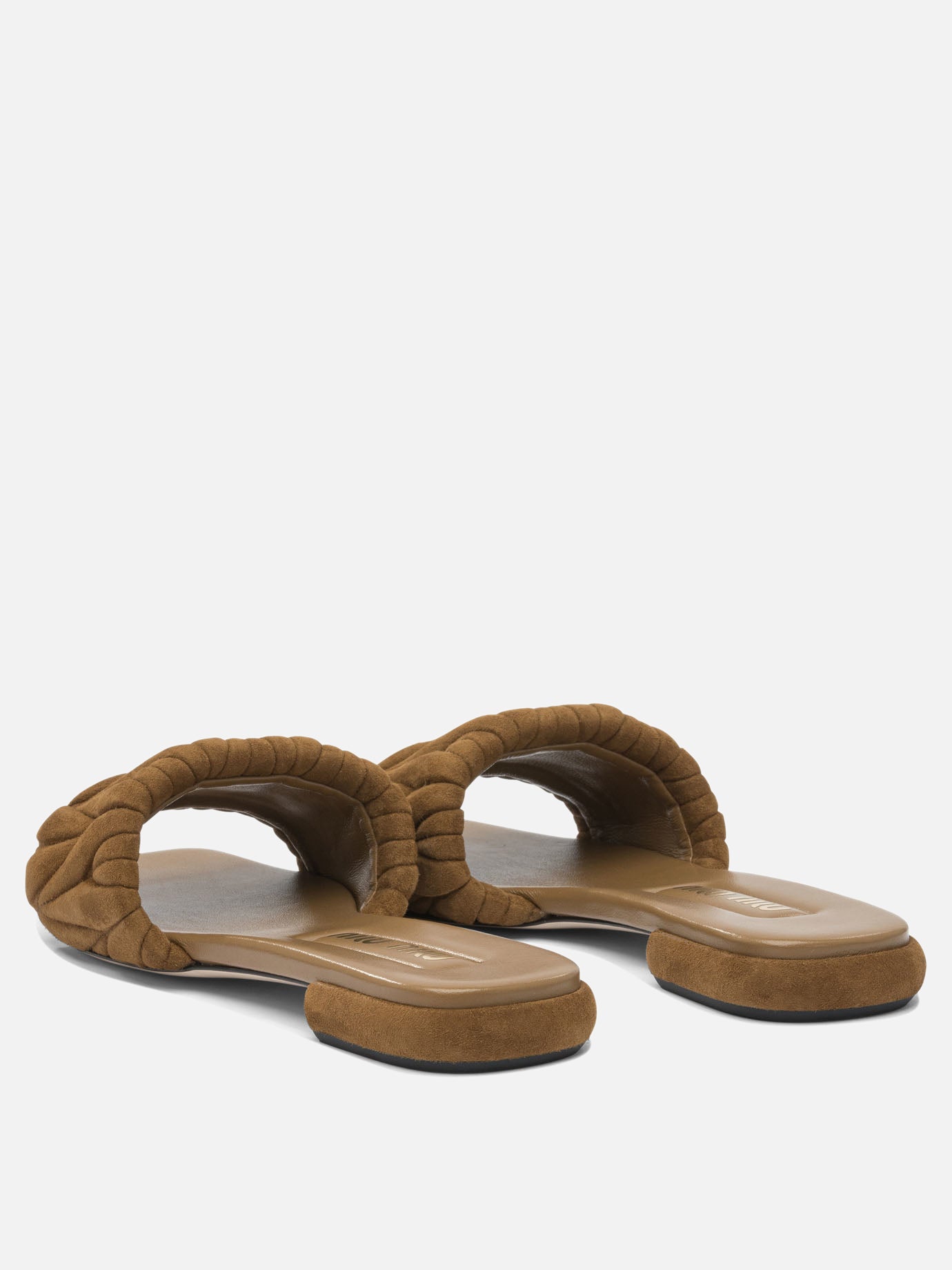 Flat sandals 100 % calf leather  Brown - Miu Miu Women | PDP | VIETTI Online Store | thumbnail_4