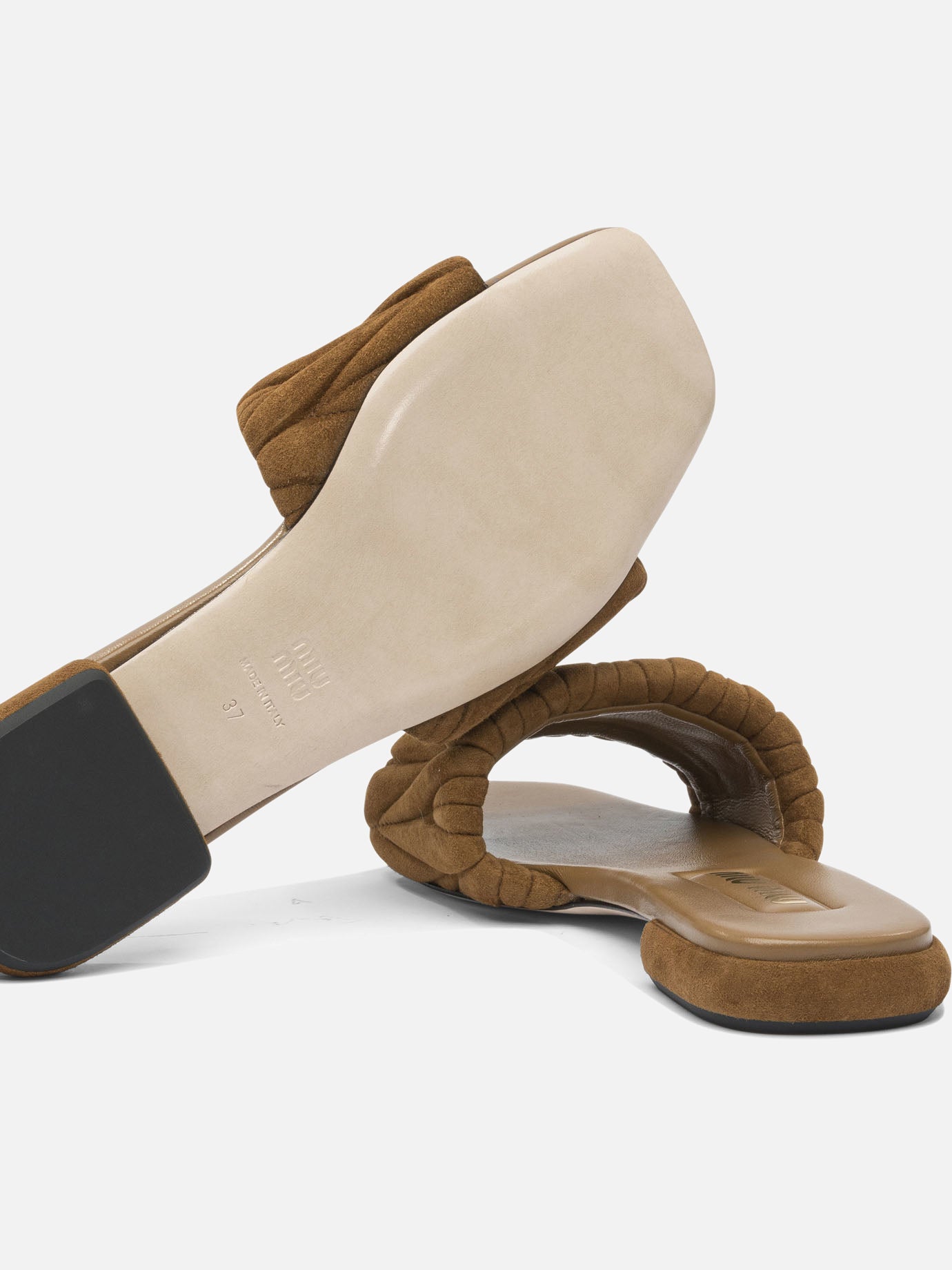 Flat sandals 100 % calf leather  Brown - Miu Miu Women | PDP | VIETTI Online Store | Zoom-Modal_5
