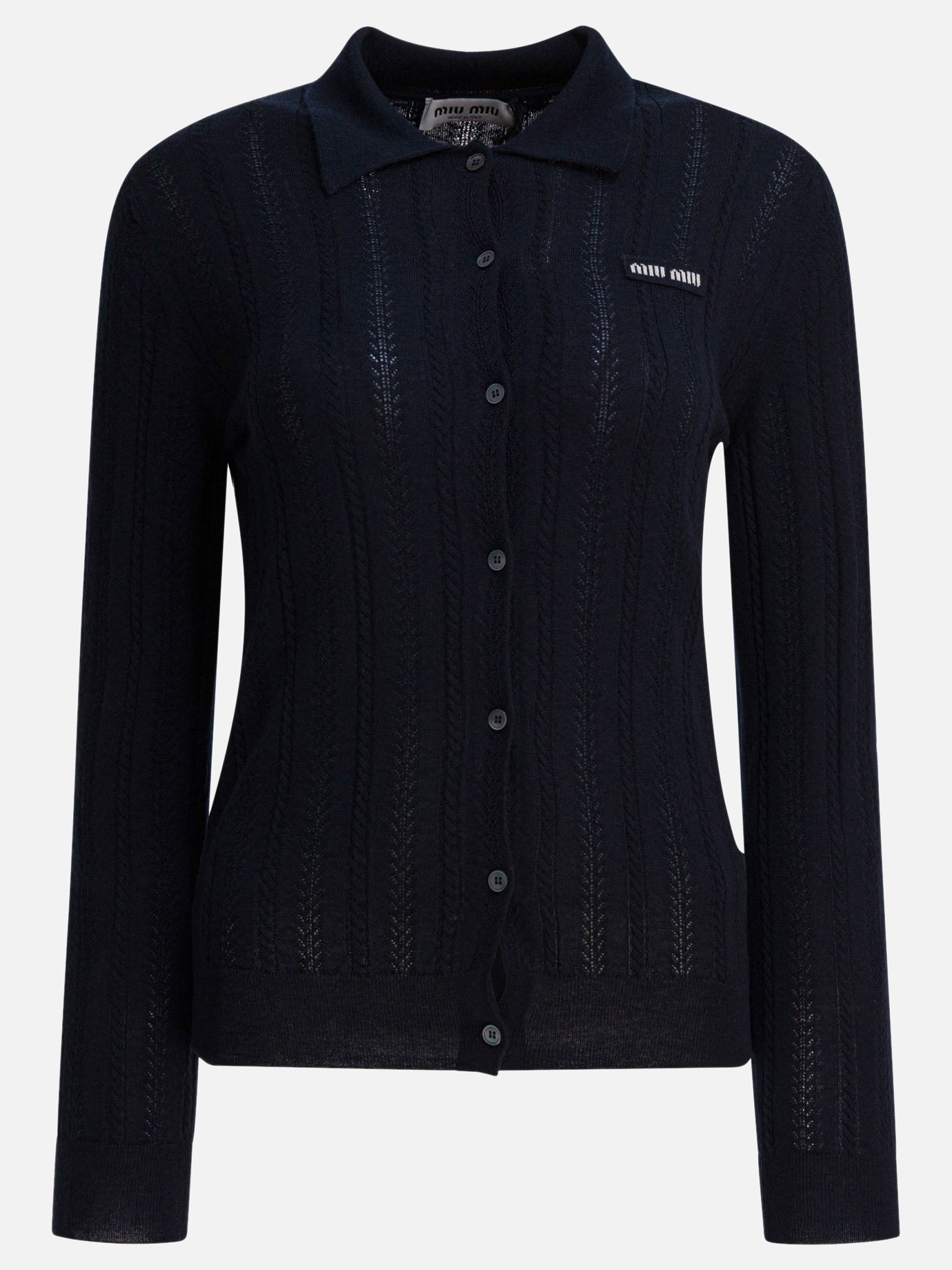 Cardigans Solid colour  Blue - Miu Miu Women | PDP | VIETTI Online Store | Zoom-Modal
