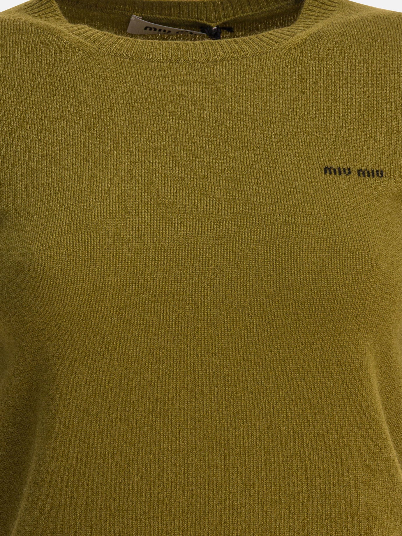 Crewneck sweaters Logo  Green - Miu Miu Women | PDP | VIETTI Online Store | thumbnail_3