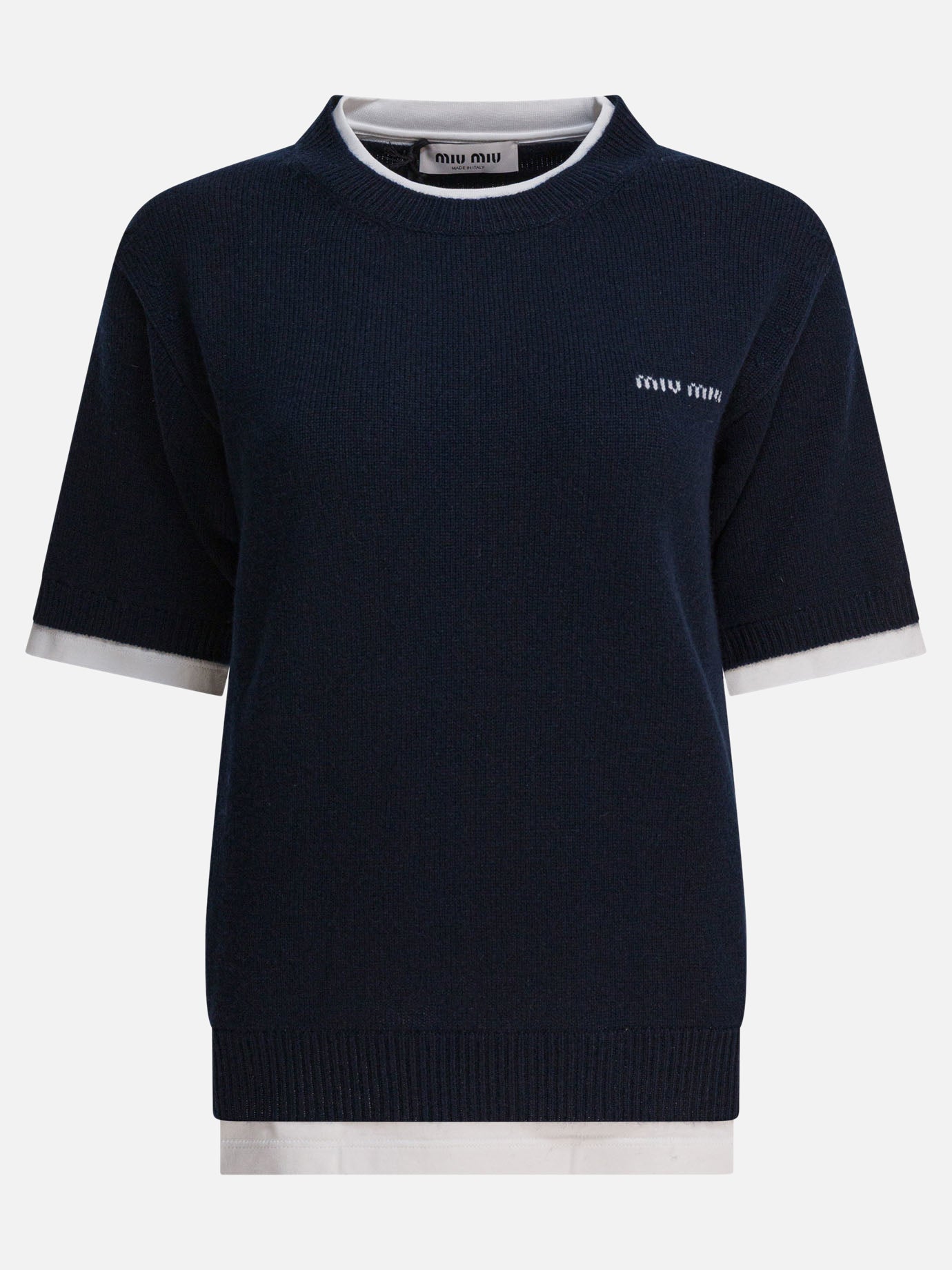 Crewneck sweaters Logo  Blue - Miu Miu Women | PDP | VIETTI Online Store | Zoom-Modal
