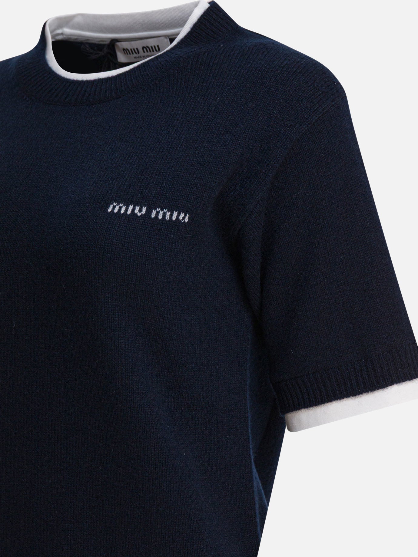 Crewneck sweaters Logo  Blue - Miu Miu Women | PDP | VIETTI Online Store | thumbnail_4