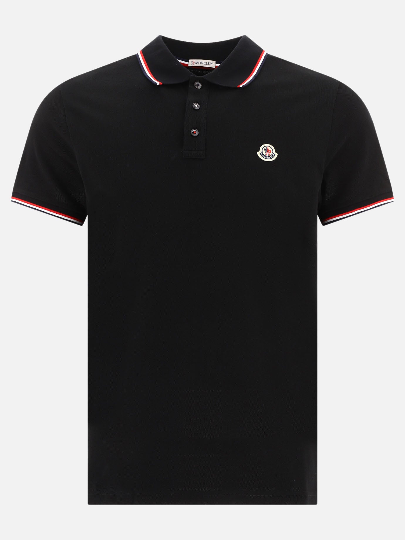 Polo shirts with buttons Logo  Black - Moncler Men | PDP | VIETTI Online Store | Zoom-Modal
