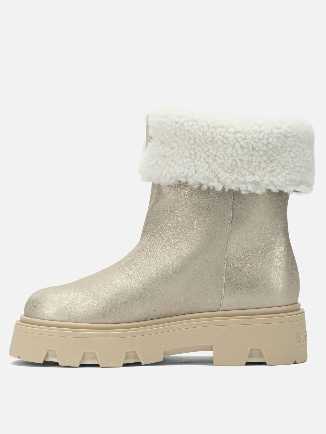 Pull-on boots 100% shearling - 100% rubber  Gold - Moncler Women | PDP | VIETTI Online Store | thumbnail_3