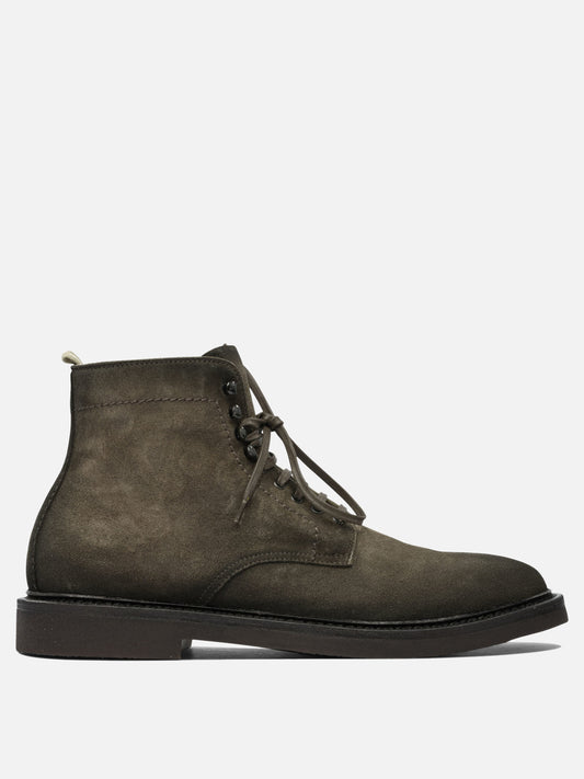 Lace-up boots 100% suede - 100% rubber  Green - Officine Creative Men | PLP | VIETTI Online Store 
