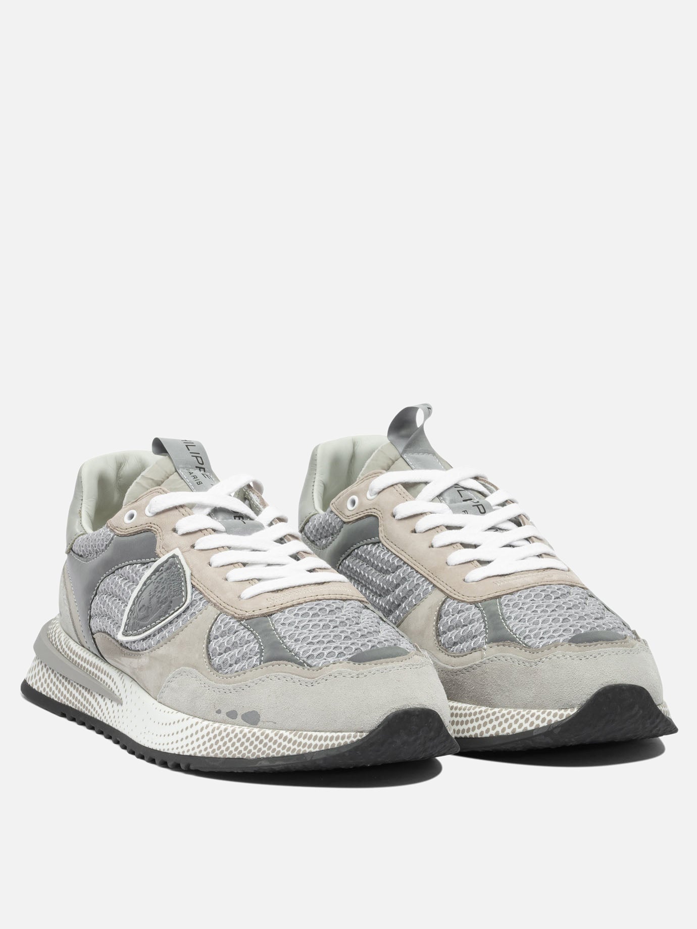 Low top sneakers 80% suede 20% mesh - 100% rubber  Grey - Philippe Model Paris Men | PDP | VIETTI Online Store | thumbnail_2