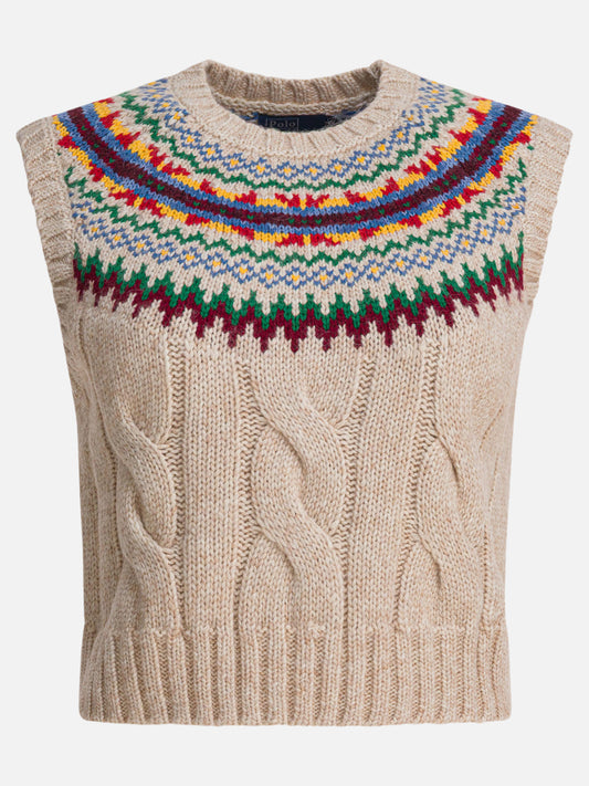 Vests Textured knit  Beige - Polo Ralph Lauren Women | PLP | VIETTI Online Store 
