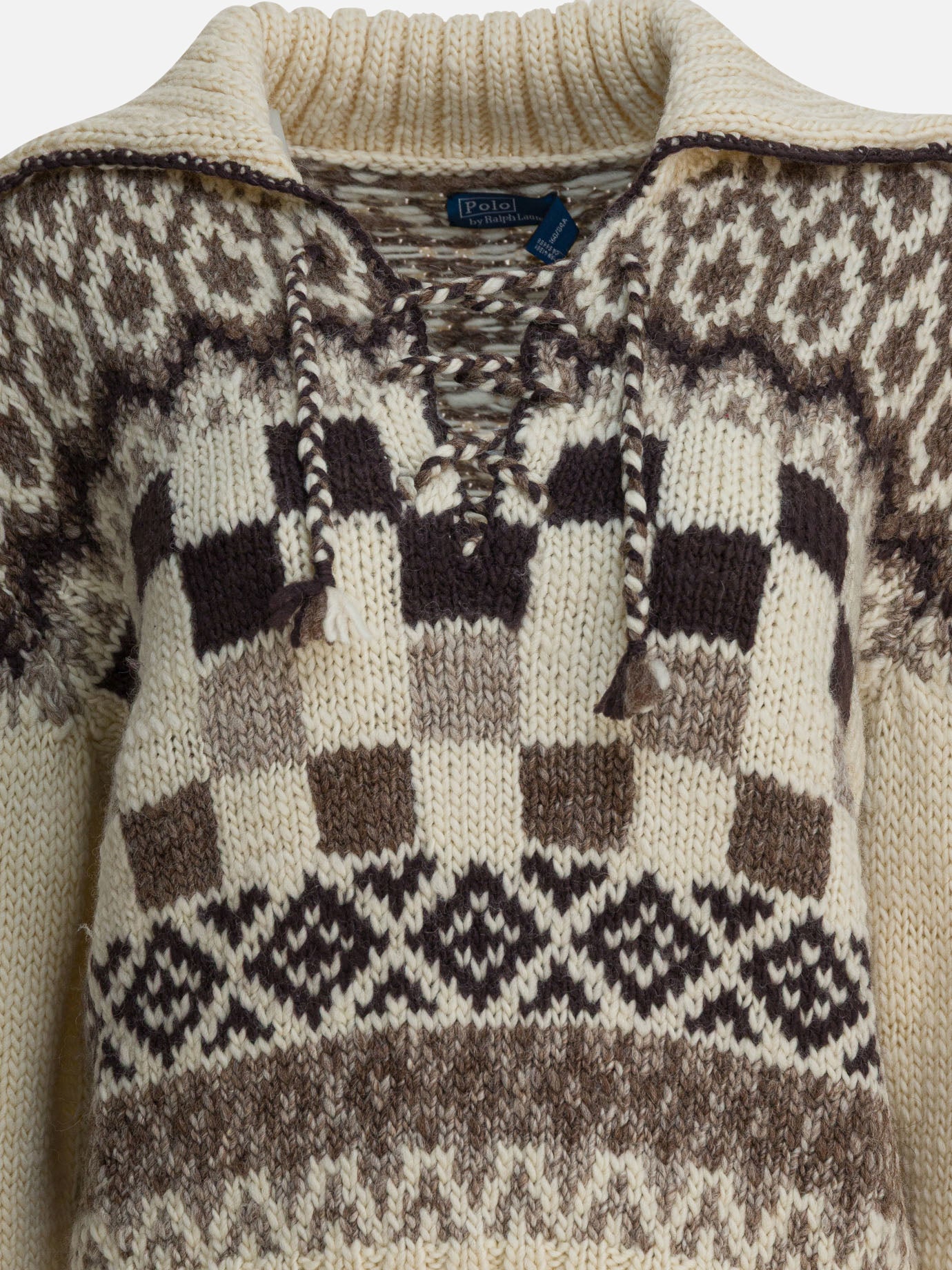 V neck sweaters Textured knit  Beige - Polo Ralph Lauren Women | PDP | VIETTI Online Store | thumbnail_3