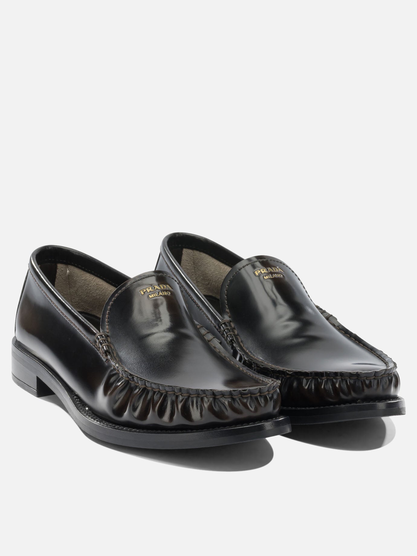 Loafers 100% calf leather - 100% rubber  Black - Prada Women | PDP | VIETTI Online Store | thumbnail_2