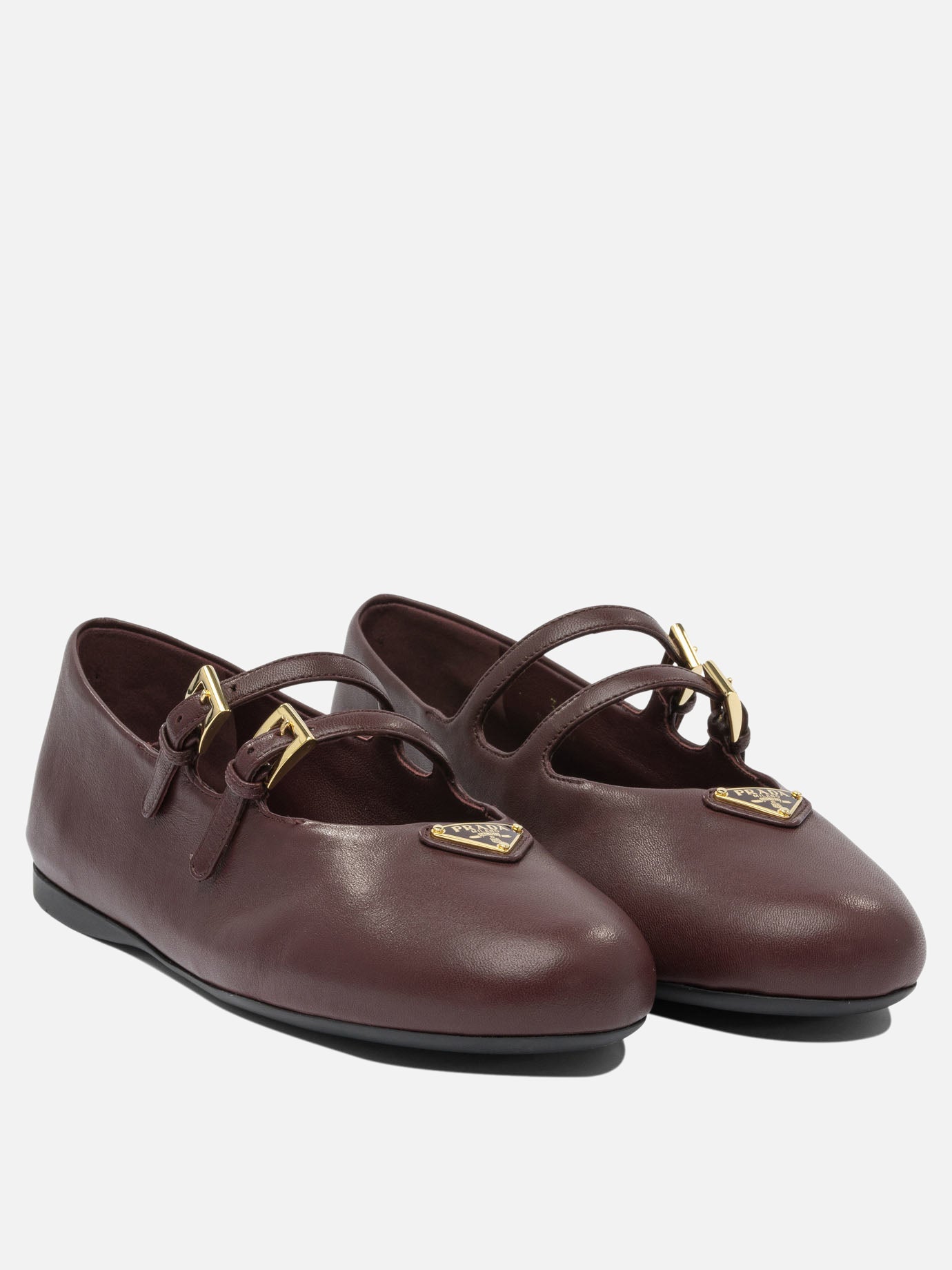Mary Jane ballet flats 100% lamb leather - 100% rubber  Bordeaux - Prada Women | PDP | VIETTI Online Store | Zoom-Modal_2
