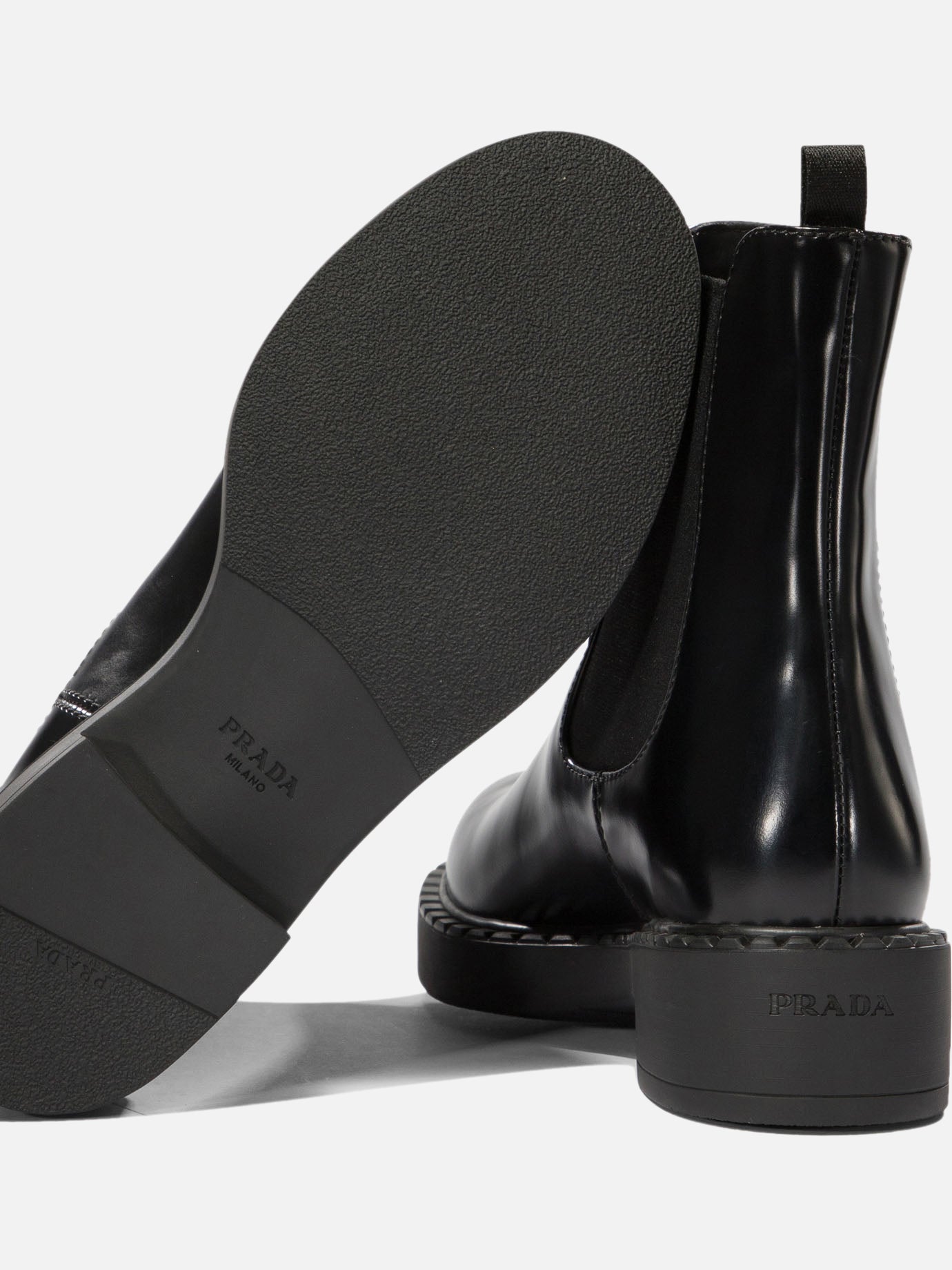 Chelsea boots 100% calf leather - 74% polyester 26% elastane  Black - Prada Women | PDP | VIETTI Online Store | thumbnail_5