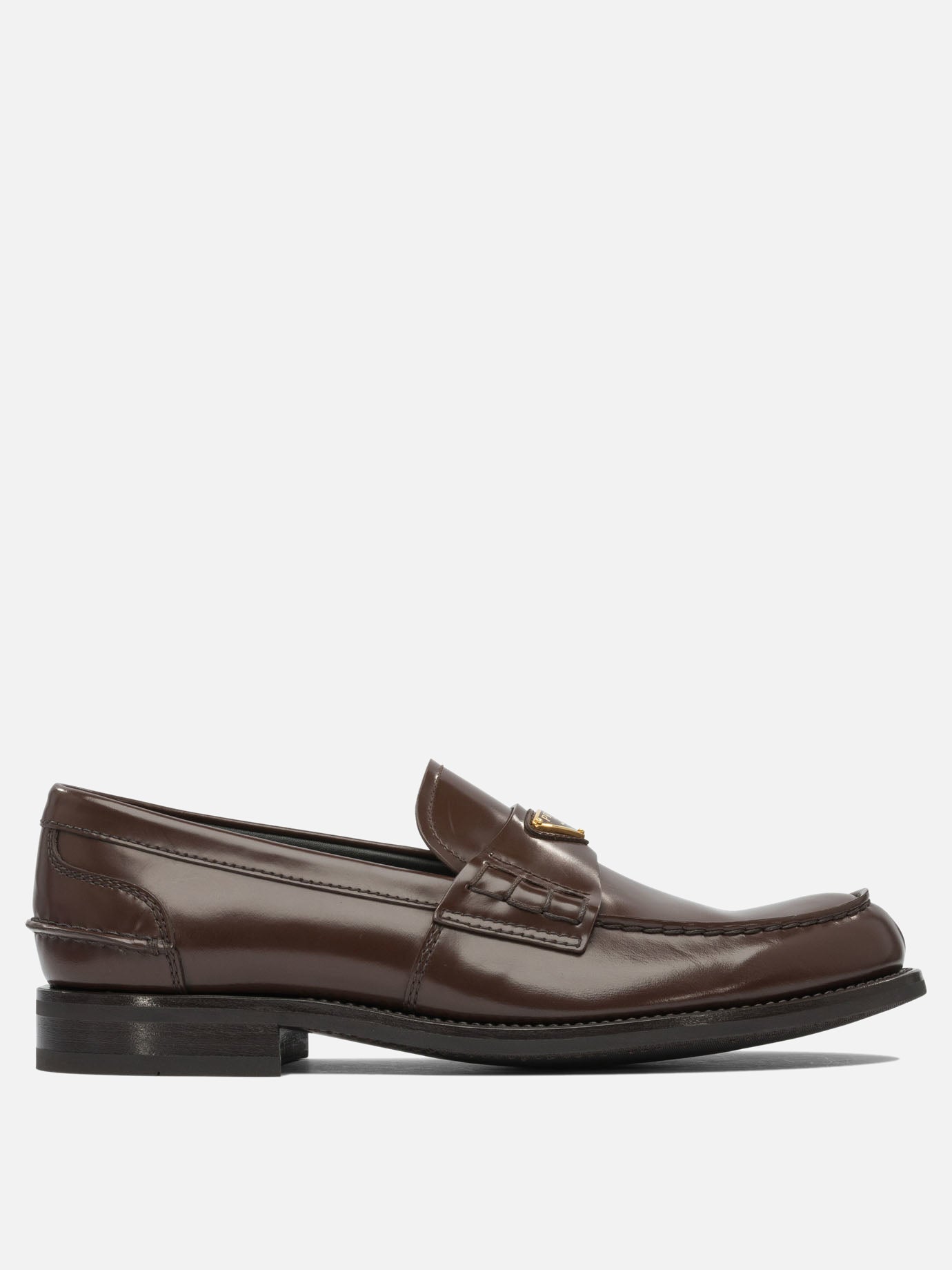 Loafers 100% calf leather - 100% rubber  Brown - Prada Men | PDP | VIETTI Online Store | thumbnail