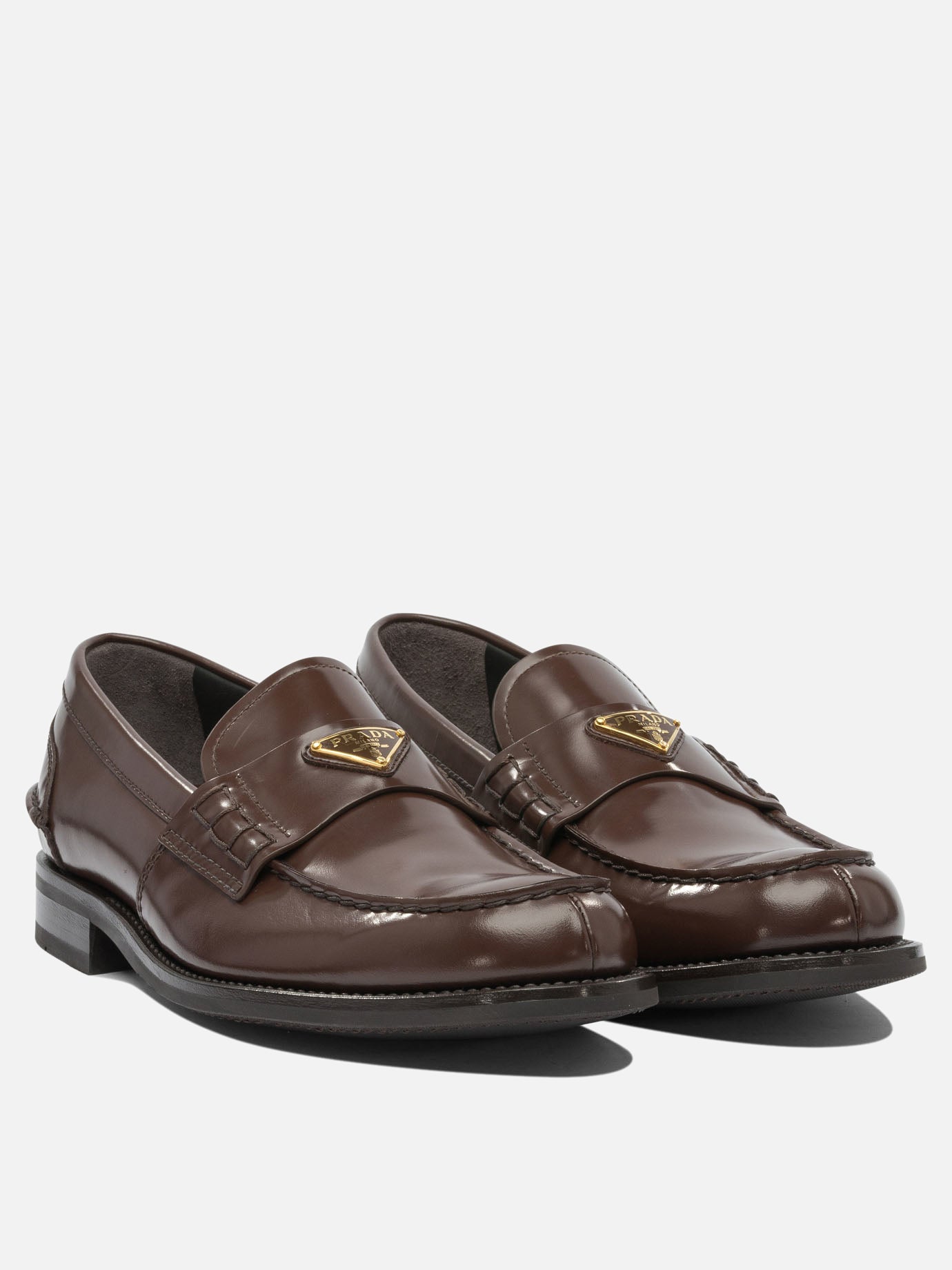 Loafers 100% calf leather - 100% rubber  Brown - Prada Men | PDP | VIETTI Online Store | thumbnail_2