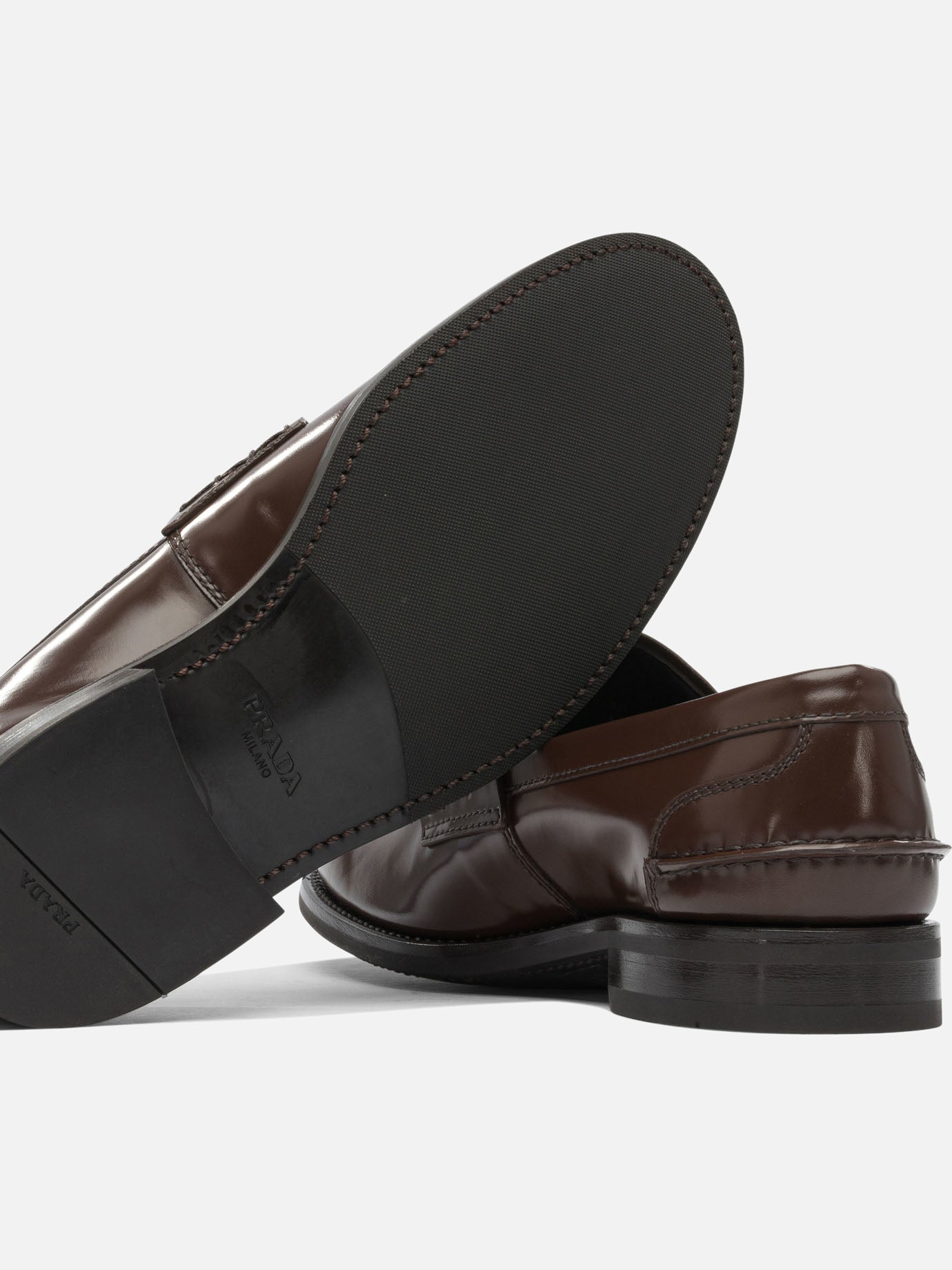 Loafers 100% calf leather - 100% rubber  Brown - Prada Men | PDP | VIETTI Online Store | thumbnail_5