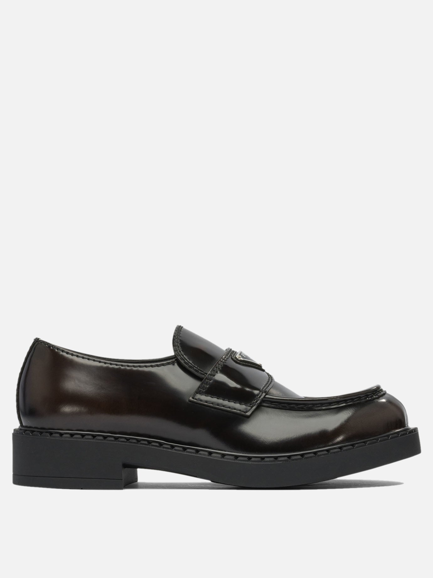 Loafers 100% calf leather - 100% rubber  Brown - Prada Men | PDP | VIETTI Online Store | thumbnail