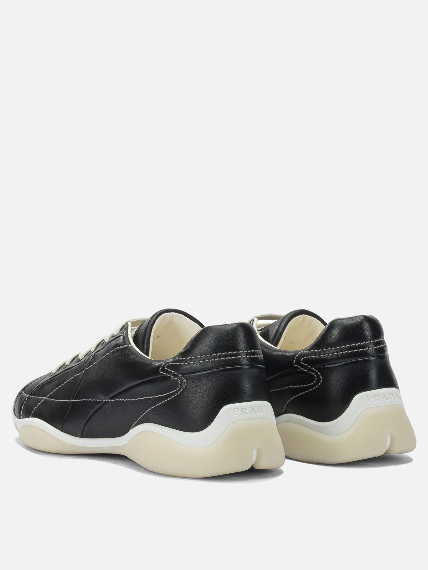 Low top sneakers 100% lamb leather - 100% rubber  Black - Prada Men | PDP | VIETTI Online Store | thumbnail_4