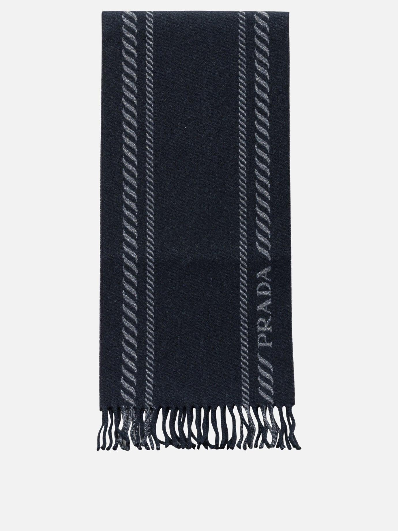 Fringed scarves 2FS114  Blue - Prada Men | PDP | VIETTI Online Store | thumbnail