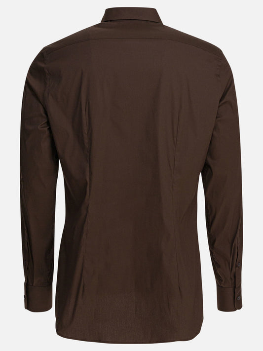 Prada Stretch cotton shirt 10421363_40 Brown 2
