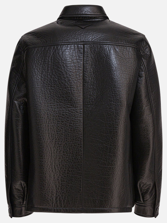 Leather jackets Solid colour  Black - Prada Men | PLP | VIETTI Online Store | 2

