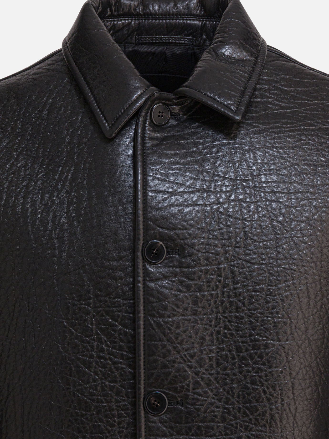 Leather jackets Solid colour  Black - Prada Men | PDP | VIETTI Online Store | Zoom-Modal_3
