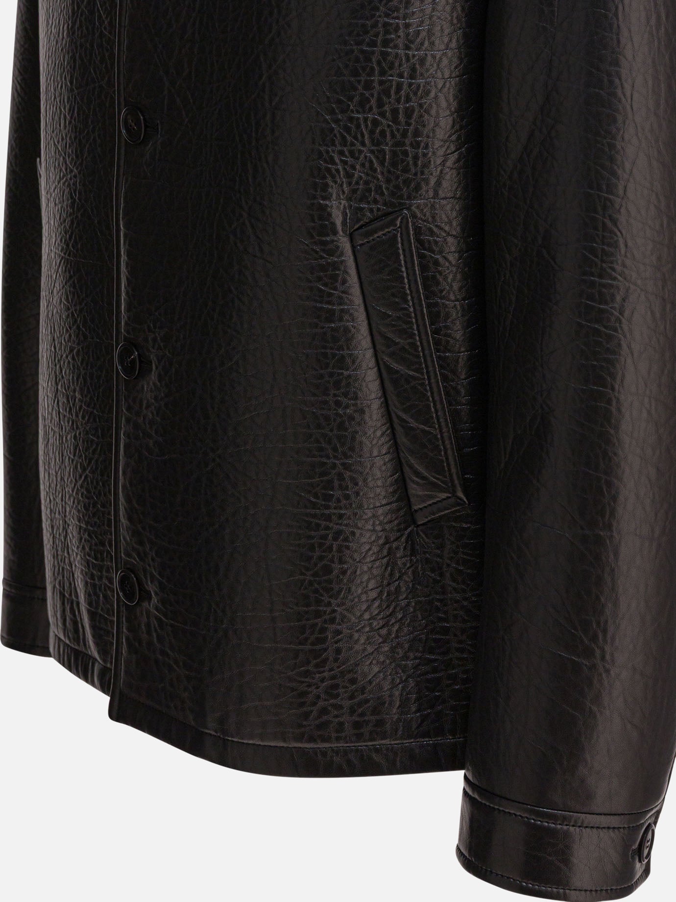 Leather jackets Solid colour  Black - Prada Men | PDP | VIETTI Online Store | thumbnail_4