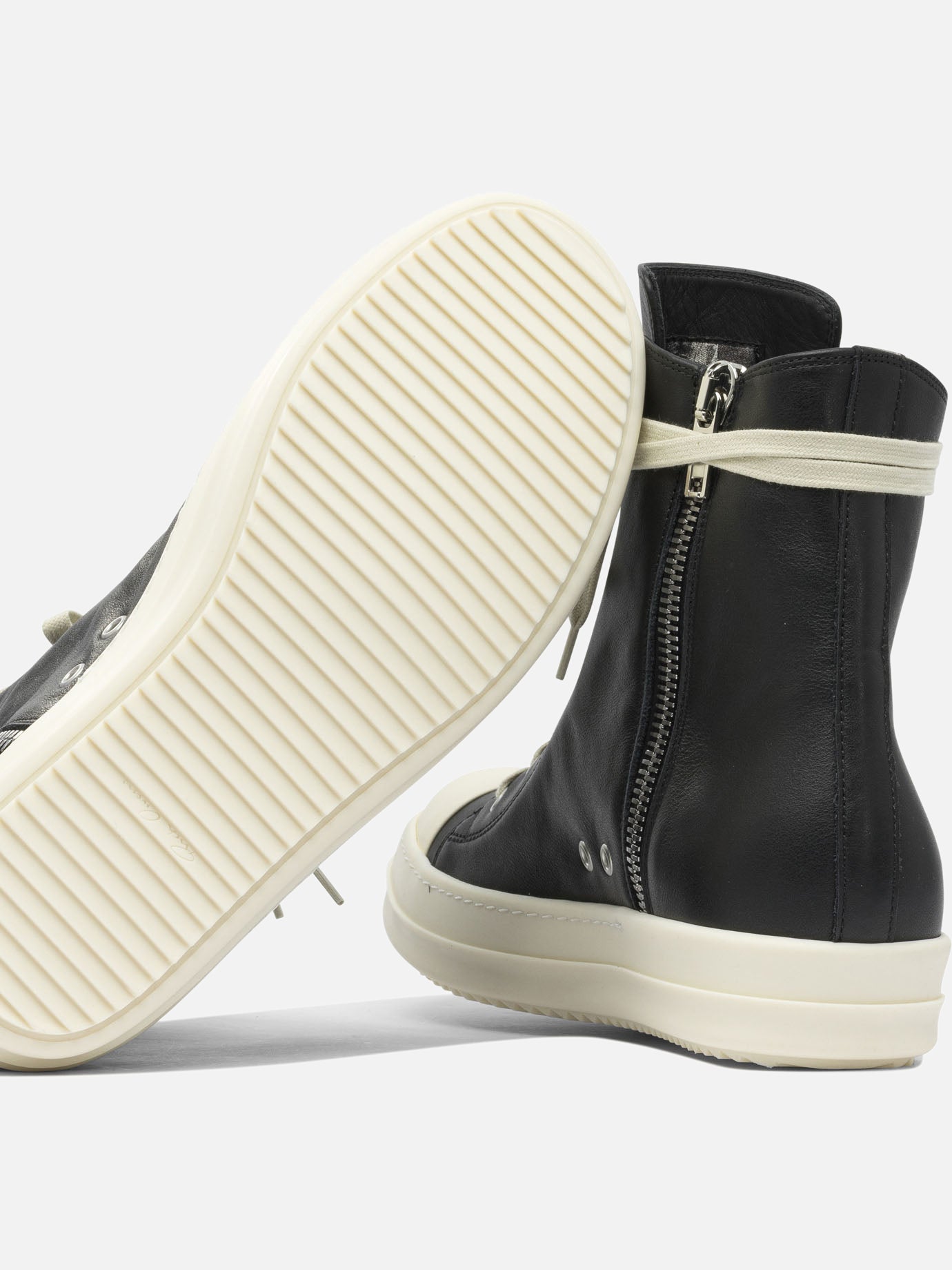 High top sneakers 100% leather - 100% rubber  Black - Rick Owens Men | PDP | VIETTI Online Store | thumbnail_5