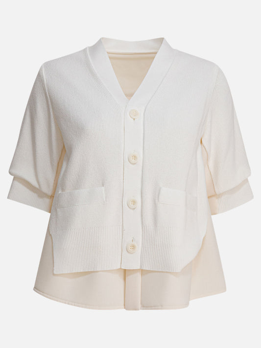 Cardigans Solid colour  White - Sacai Women | PLP | VIETTI Online Store 
