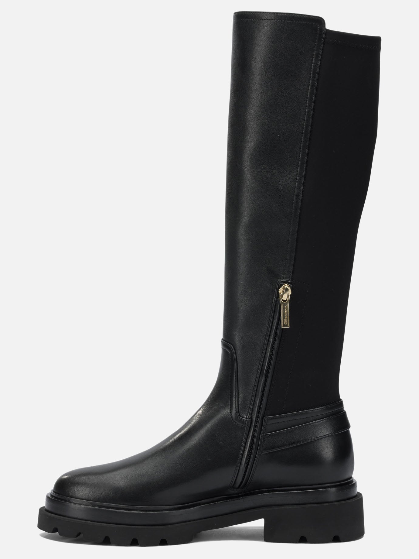 Knee-high 100% leather - 100% rubber  Black - Santoni Women | PDP | VIETTI Online Store | thumbnail_3