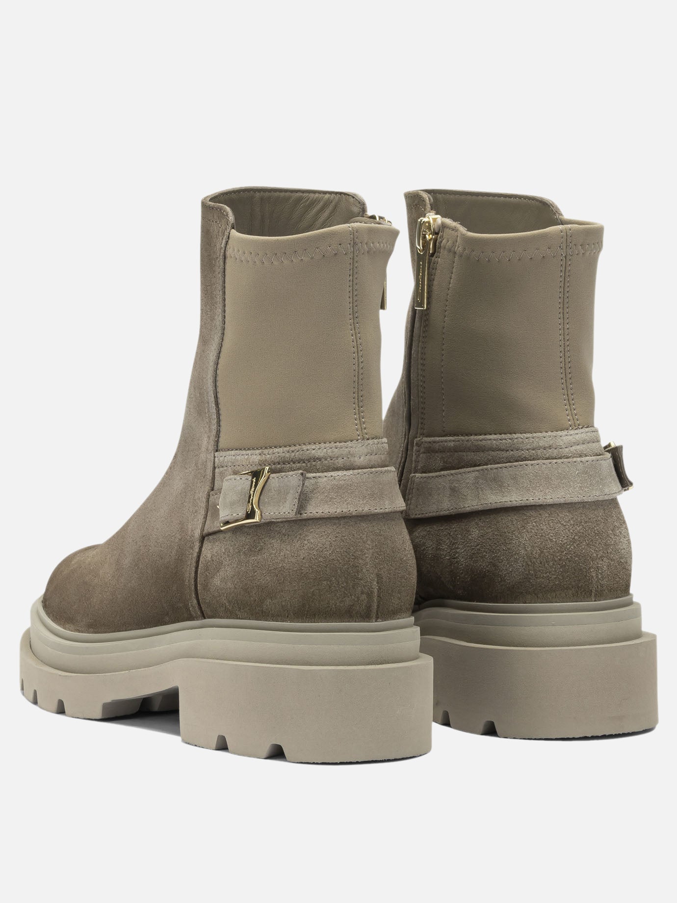 Zipped boots 100% suede - 100% rubber  Beige - Santoni Women | PDP | VIETTI Online Store | Zoom-Modal_4
