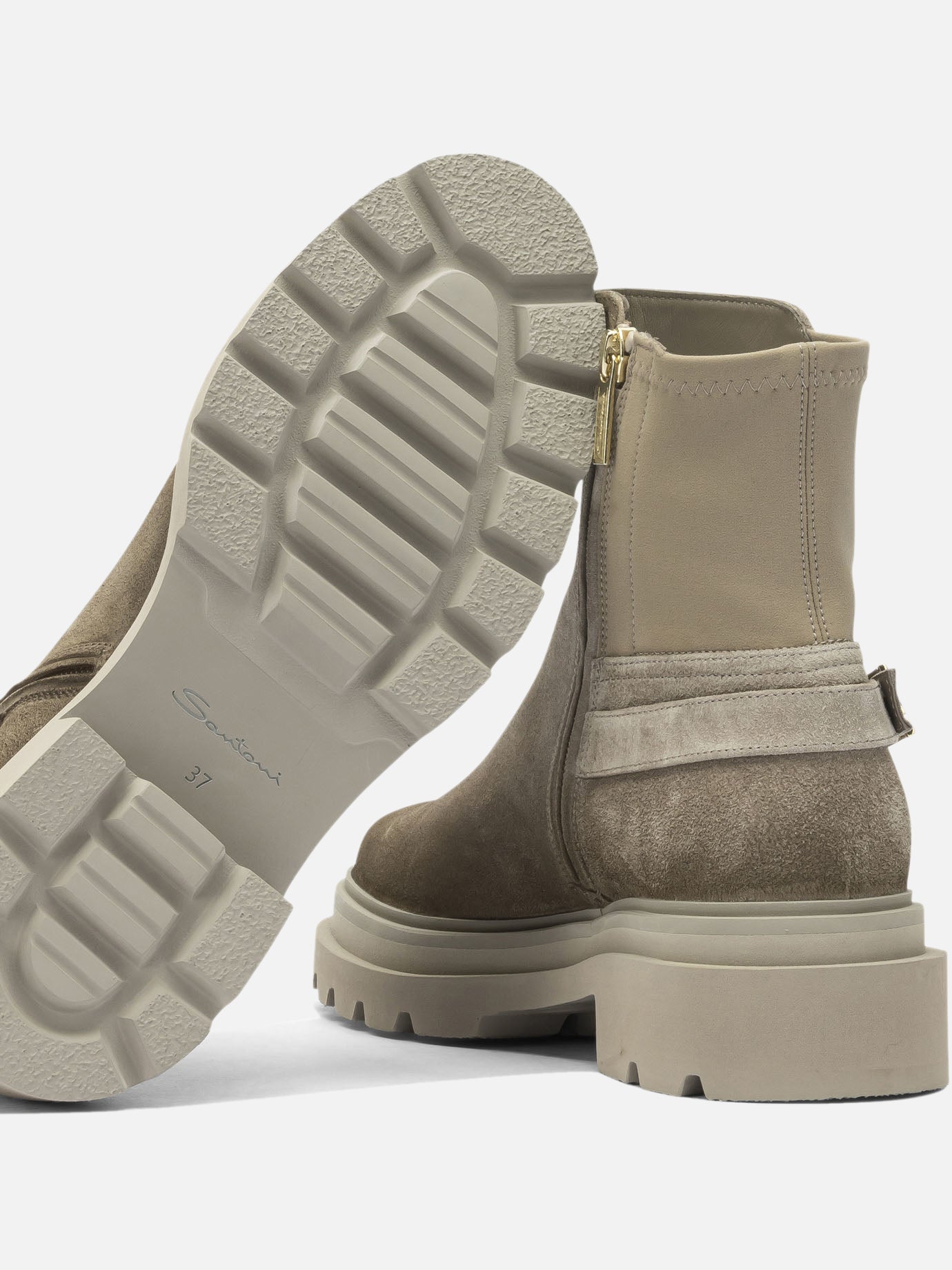 Zipped boots 100% suede - 100% rubber  Beige - Santoni Women | PDP | VIETTI Online Store | Zoom-Modal_5
