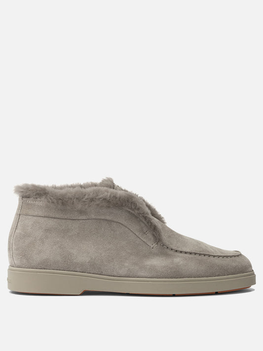 Loafers 100% calf leather - 100% rubber  Grey - Santoni Women | PLP | VIETTI Online Store 
