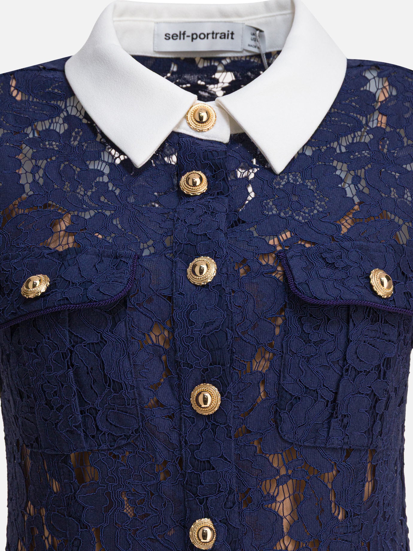 Midi dresses Solid colour  Blue - Self-portrait Women | PDP | VIETTI Online Store | thumbnail_3