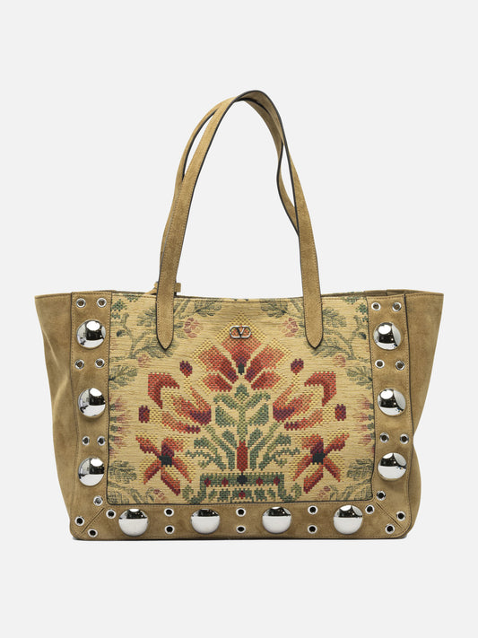Large bags Embroidered  Beige - Valentino Garavani Women | PDP | VIETTI Online Store 
