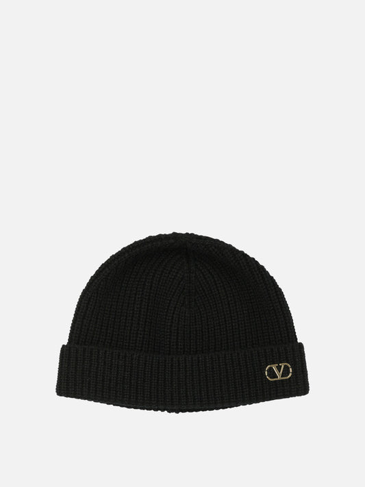 Beanies 100% cashmere  Black - Valentino Garavani Men | PDP | VIETTI Online Store 
