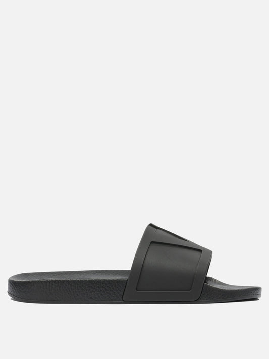 Slides 100% leather - 100% rubber  Black - Valentino Garavani Men | PLP | VIETTI Online Store 
