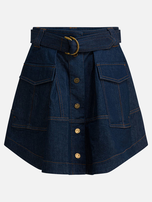 Miniskirts Denim  Blue - Zimmermann Women | PLP | VIETTI Online Store 
